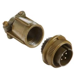 Amphenol Industrial MS3106E14S-2P Circular Connector Pin, Environmental Resisting, Threaded Coupling, Solder Termination, Straight Plug, 14S-2 Insert Arrangement, 14S Shell Size, 4 Contacts