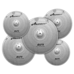 Arborea Mute Cymbal Set Bright Silver Low Volume Cymbal Pack Cymbal set 14'hi-hat+16