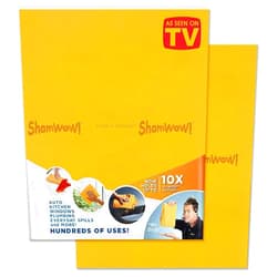 ShamWow Original Super Absorbent Multi-Purpose Cleaning Shammy Chamois Towel Cloth - Holds 10X its Weight in Liquid - Machine Washable - Will Not Scratch (2 Pack, Orange)