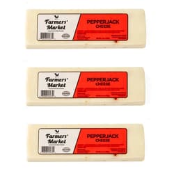 Deli Direct Farmers' Market Pepperjack Cheese Block 7oz [3pk] Shelf Stable, Pasteurized, Locally Sourced Wisconsin Cheese