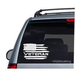 TEAYIR American Flag Veteran - Army Marines Navy Air Force Coast Guard Vinyl Decal USA (6.5