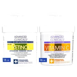 Advanced Clinicals Retinol Body Lotion + Brightening Vitamin C Cream 2pc Skin Care Set | Skin Tightening Body Moisturizer & Face Lotion | Crepey Skin Care Treatment | Skin Care Products, 2pc Set