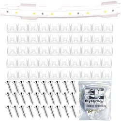 UtySty 50 Pack LED Strip Light Clips With Screws Neon lamp Mounting Fixing Bracket Clamp Holder for 10-12mm RGB Lights Buckles Flexible Ribbon Tape Cable Management 5050/5630 Indoor and Outdoor