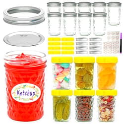 COMUDOT 16 Pack Mason Jars,8 oz Canning Jars Glass Jars With Lids,Small Mason Jars Suitable for Jelly,Jam,Honey,Wedding Favors, Shower Favors