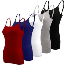 BQTQ 5 Pcs Women's Camisole Tank Top Undershirt Spaghetti Strap Basic Camisoles
