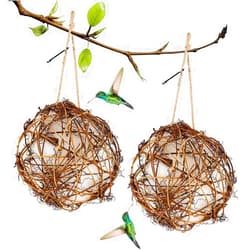 KXC 2024 New Bird Nesting Ball Material - 2PCS Globe Hummingbird Nesters，Hummingbird Nesting Material, Bird Nesting Material, Hummingbird House, Ideal Gift for Bird Lovers (8cm/3.15in)