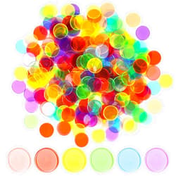 MCPINKY 510 Pieces 3/4 inch Transparent 6 Color Bingo Counting Chips for Bingo Game Party, Game Night, Classroom, Educational Activities las Vegas