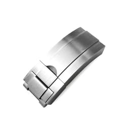 KKFAUS Stainless Steel Folding Buckle Glide Lock For Rolex Submariner Oysterflex Daytona GMT Watch Band Strap Deployment Clasp (Color : Matte silver, Size : 16mm X 9mm)