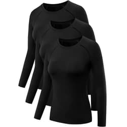 NELEUS Women's 3 Pack Compression Shirts Long Sleeve Yoga Athletic Running T Shirt