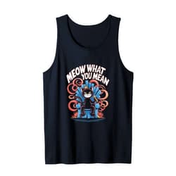 Unfiltered Humor Bold Sarcasm Tees for Witty Fans Smug Cat Censorship Throne Funny Jokes for Humor Lovers Tank Top