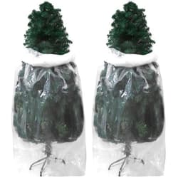 Aneco 2 Pack Christmas Tree Storage Bag Christmas Tree Removal Bag Christmas Poly Large Storage Bag Clear Christmas Tree Disposal Bag 9 x 6 Feet