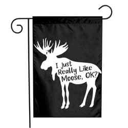 Nandaofeng I Just Really Like Moose Garden Flag 12x18 Inch Double Sided Outdoor Yard Porch Patio Banner Flags for Decor