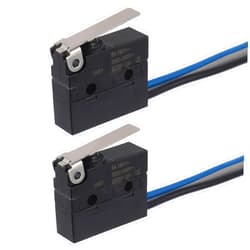 EPLZON 3 Line 5A 250VAC Micro Limit Switch SPDT Waterproof Switch with Lever and Pre Wired(pack of 2pcs)