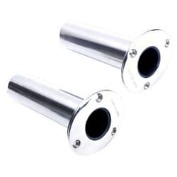 Amarine-made (Set of 2) Heavy Duty Stainless Steel 316 Deluxe Rod Holders with Drain, Flush Mount Fishing Rod Pole Holders, 90 Degree