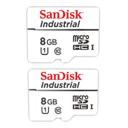 SanDisk Industrial 8GB Micro SD Memory Card Class 10 UHS-I MicroSDHC (Bulk 2 Pack) in Cases (SDSDQAF3-008G-I) Bundle with (1) Everything But Stromboli Card Reader
