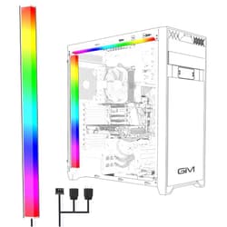 GIM KB-14 RGB PC Light Strip for Gaming Case, Magnetic Addressable LED PC Strip Kit, 5V ARGB 3Pin Header for Asus Aura, Asrock LED, Gigabyte RGB Fusion, MSI Mystic Light- 0.98ft