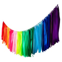 Kingsnow Pastel Rainbow Ribbon Garland 40 inches for Baby Shower, Birthday Party Decoration,Nursery, Rainbow Banner,Photography Prop Banner Backdrop Decor