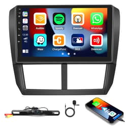 UNITOPSCI Car Radio for Subaru Forester 2008-2012 Car Stereo with CarPlay Android Auto Bluetooth Head Unit 9 Inch HD Touchscreen FM GPS Mirror Link USB with Backup Camera Mic