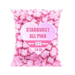 QUEEN JAX All Pink Starburst Candy - Starburst - 1.5 lb bag - Pink Candy - Starbursts Bulk - Pink Candy for Candy Buffet - Pink Snacks - Pink Starburst Candy Bulk Individually Wrapped Valentines Candy Bulk