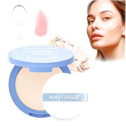 Hswera Maycheer Lasting Waterproof Face Powder, Matte Smooth Setting Powder Makeup, Waterproof Long Lasting Finishing Powder, Silky Soft Matte Pressed Powder (#1-classic ivory, Medium)