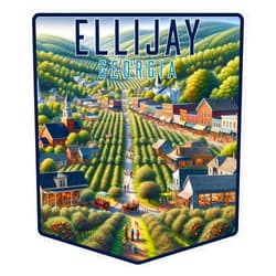R and R Imports Ellijay Georgia Pentagon Shield Souvenir - 3-Inch Vinyl Sticker