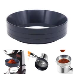 Evaty 51mm Magnetic Espresso Dosing Funnel Lightweight Aluminum Coffee Dosing Ring Compatible 51mm Portafilter (Black, 51mm)