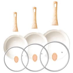 YIIFEEO Non Stick Frying Pans - Granite Frying Pan Set Nonstick Frying Pan with Lid Egg Pan Omelette Pans for Cooking Pan Set, Kitchen Skillet Set Induction Cookware Chef's Pan Gift, 8