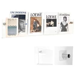 EWRCVBVCA Newspaper Rack Display Magazine Rack, Hanging Literature Organiser, Transparent Magazine Rack for Booklet Catalogues Bookstand