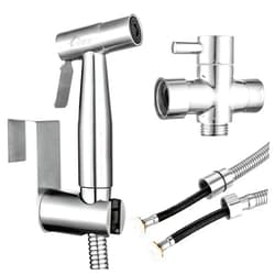 VENETIO Handheld Bidet Sprayer for Toilet Seat with Anti-leaking Hose, Toilet or Wall Mounted, Multi-function for Baby Cloth Diaper Sprayer, Shattaf Sprayer, Pets Shower - 304 Stainless Steel Material