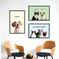 Mia Bellini Custom Pet Portrait Colored, Dog Cat Painting with Pet Photo, Personalized Pet Memorial Gifts, Wall Art for Home Decoration, Gift for Pet Lovers Dog Mom Dog Dad