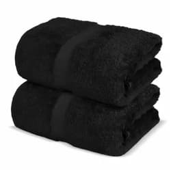 Towel Bazaar 100% Turkish Cotton Bath Sheets, 700 GSM, 35 x 70 Inch, Eco-Friendly Black 2-Piece 35'' x 70'' Bath Sheet Towels