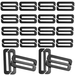 LUORNG 20PCS Double Opening Webbing Adjustment Buckle 25mm Plastic Webbing Attachment Clip Suitcase G Hook For all kinds of Buckle Backpacks School Bags Photo Bags