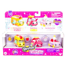 Shopkins Cutie Cars 3 Pack Collections, Die-Cast Collectible Cars with Mini Removable Drive-in Movie Collection