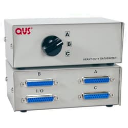 QVS 3 Port DB25 Parallel Printer Share Manual Switch (CA260-3)