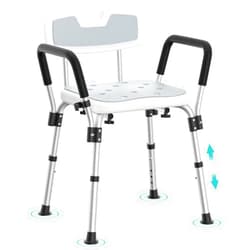 Kicimpro HSA/FSA Shower Chair for Elderly and Disabled, 10 Mins Installation, Heavy Duty Shower Chair for Inside Shower Tub, 6 Adjustable Height Shower Seat for 5'1