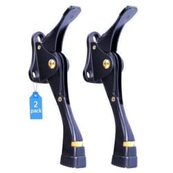 Gotega Door Stopper, 1/2/4 Packs Kickdown Door Stop with One Touch Adjustable Height and Rubber Tip 4 Inches, Door Stops… (2 Pack Black)