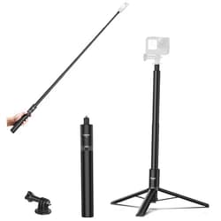 UURig ULANZI TT52 Extendable Selfie Stick 59inch Tripod Invisible Tripod Stand Foldable Handle Grip for INSTA360 X4 X3 Video Shooting w Adapter for GoPro Hero 12, 11, 10, 9, 8, 7, 6, 5 etc