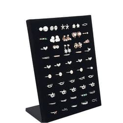 Fkjdefcsdjcsdjcdbvf Jewelry Stand Velvet Ring Display Holder Stand for Store 50 Seat for Rings Storage Jewelry Display Wall Jewellry Organizer Rack Jewelry Tower (Color : Black) (Black) (Black)
