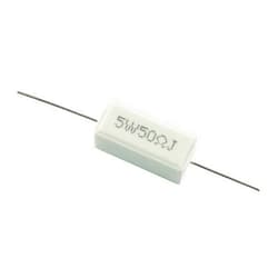 TAODAN Cement Resistor TAODAN 10PCS 5W Horizontal 50 ohm 5% Ceramic Wirewound Resistors Power Resistor