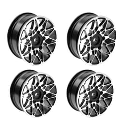 Share Goo ShareGoo Metal Wheel Rims RC 12mm Hex Hubs 1/10 RC Drift On-Road Racing Touring Wheel Rim Compatible with HSP Tamiya Kyosho RedCat Sakura WLtoys Universal 1/10 RC Scales (Black)