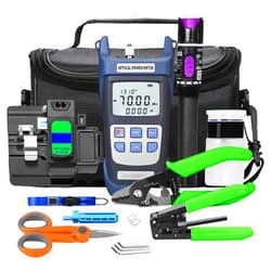 YICIZOL Visual Fault Locator,Optic Fiber Power Meter with FC,SC Connector, Optic Fiber Cleaver FTTH Tool Kits for CATV Engineering (FTTH-X0)