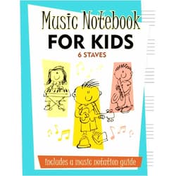 JOSE LUIS GONZALEZ GARCIA Music Notebook FOR KIDS: with 6 Wide Stave Lines per Page