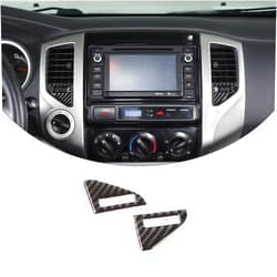 TongSheng 2 Pcs for Toyota Tacoma 2011 2012 2013 2014 2015 Soft Carbon Fiber 3D Sticker Central Control Panel Air Conditioning Outlet Vent Dial Wheel Covers Sequins