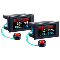 Frienda 2 Pieces AC Display Meter, 80-300V 100A Digital Multimeter Voltmeter Voltage Current Power Factor Voltmeter Multimeter Tester 110V 220V Digital Color LCD Volt Amp Watt Detector Reader Panel