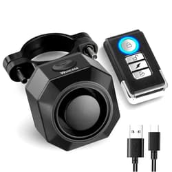WSDCAM USB Rechargeable Bike Alarm with Remote, 110dB Loud Wireless Anti Theft Vibration Motion Sensor Vehicle Security Alarm System Waterproof Bicycle Trailer Motorcycle Alarm