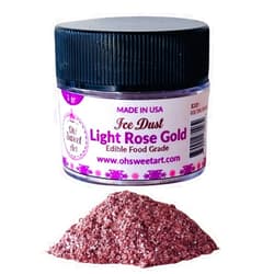 Oh! Sweet Art Oh Sweet Art - Ice Dust - Edible Glitter For Decorating Cakes, Cupcakes, Cake Pops, & More - Sprinkle on Sparkle and Luster to Sweets - Kosher, Food-Grade Coloring - Light Rose Gold - 3 grams