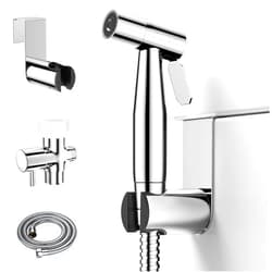 Arofa Chrome Handheld Bidet Sprayer for Toilet - Stainless Steel Cloth Diaper Jet Spray, Adjustable Water Pressure Control with Bidet Spray Hoses, Bidet Toilet Sprayer for Baby/Feminine Wash