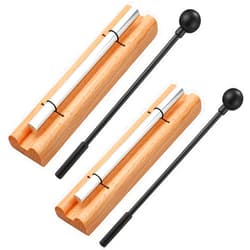 Yeshone 2 Set Hand Chimes for Classroom Meditation Chimes Bells Classroom Management Tools Chimes Instrument with Mallet for Meditation Yoga Prayer Teacher School(Black, Single Tone)