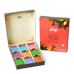 Yogi Organic Tea Sampler Gift Box - Valentines Gift & Tea Gift Set - 9 Favorite Herbal, Green & Black Teas – Assorted Delicious Wellness Teas (45 Tea Bags)