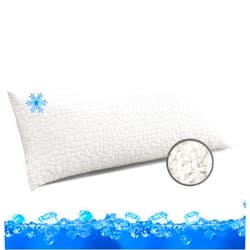 RGTIME Cooling Shredded Memory Foam Body Pillow - Adjustable Fluffy Body Pillows for Adults - Large Long Bed Pillows for Sleeping with Washable Cover - 20x54 inch